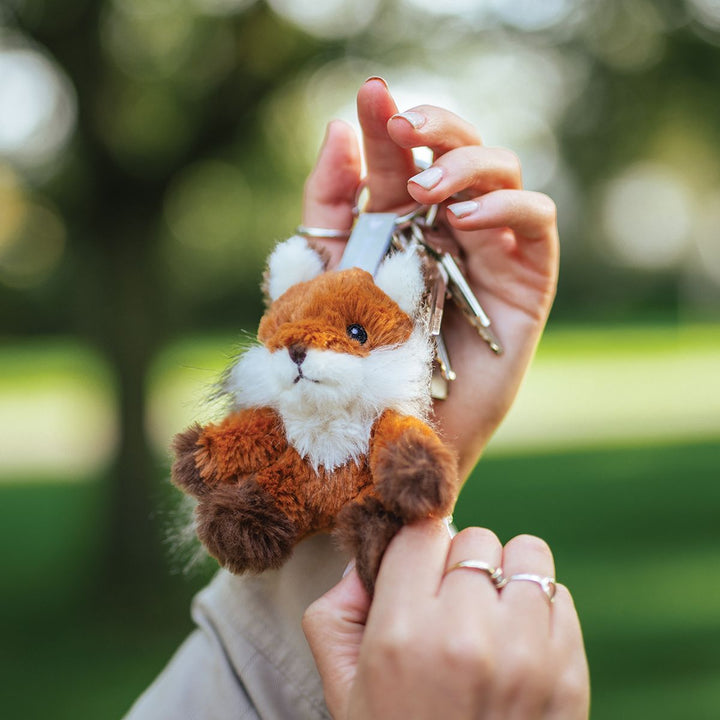 Wrendale Designs Autumn Fox plush keyring featuring a soft, detailed fox illustration, perfect for attaching to keys or bags.