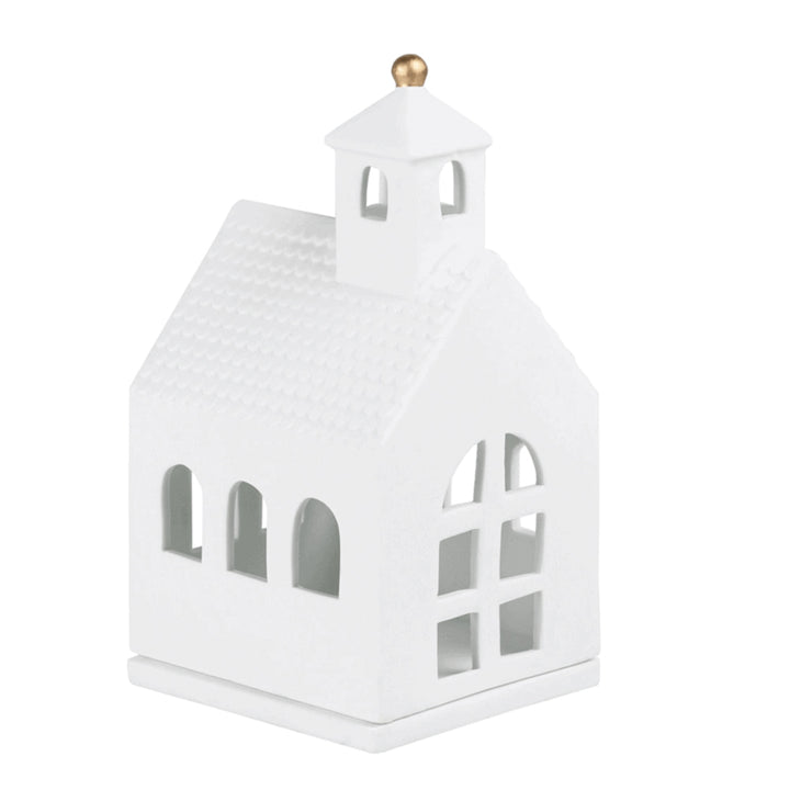Large chapel tea light house by Radër from Cornucopia Home and Gift, featuring a charming, detailed lighthouse design perfect for home decor.