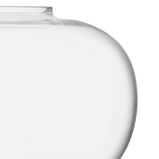 Close-up of the LSA International Signature Flower Small Curved Bouquet Vase with a sleek, curved glass design.