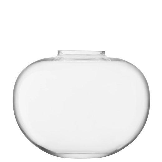 Small curved bouquet vase by LSA International, part of the Signature Flower collection, showcasing clear glass with elegant design