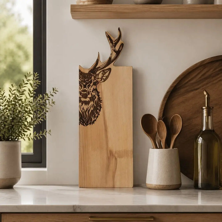 Selbrae House Stag Framed Medium Oak Serving Board