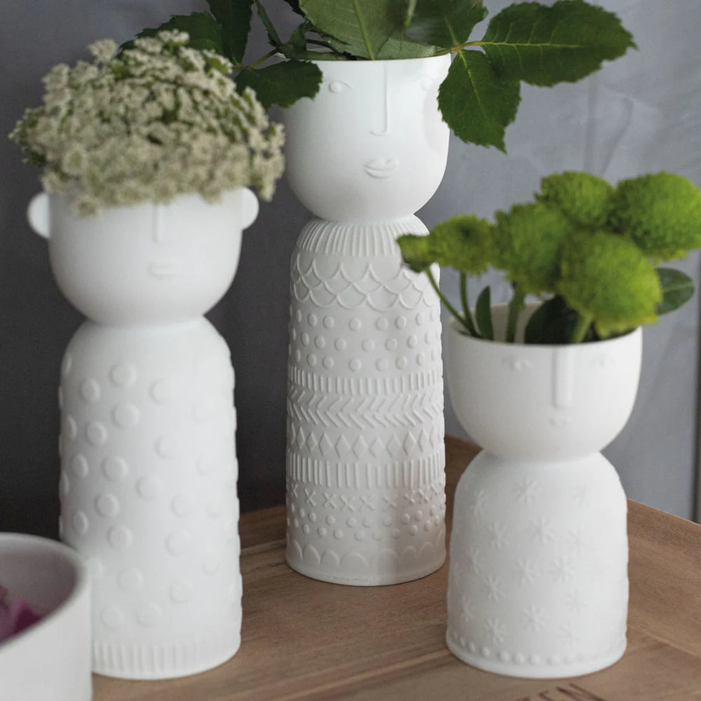 Cornucopia Home and Gift Räder Flower Vase Luna with intricate design and glossy finish, displayed on a neutral surface.