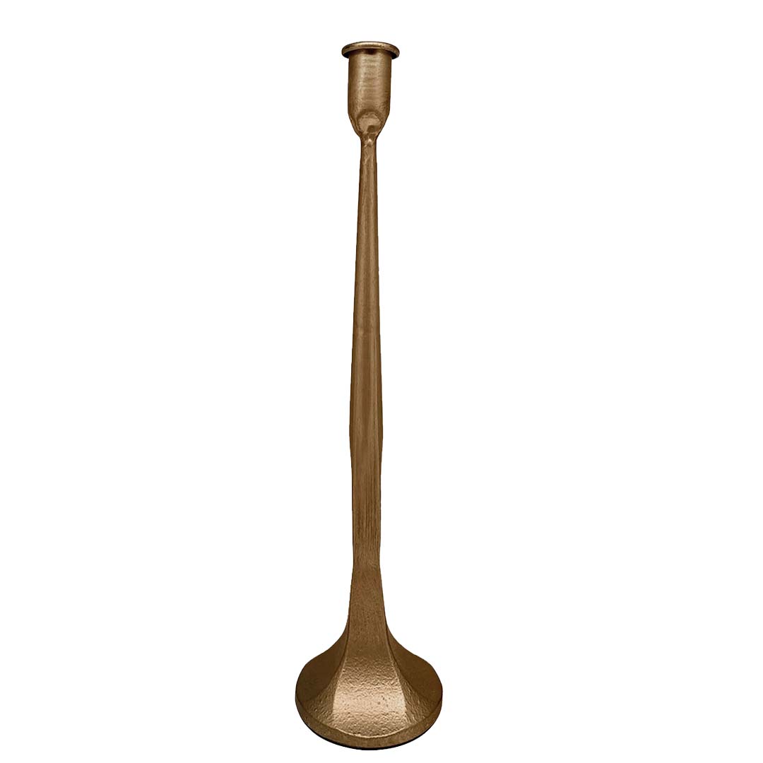 Gold Cast Iron Taper Candle Holder - Medium