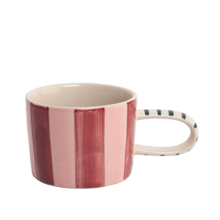 Pink Stripe Mug - Wine/Lilac