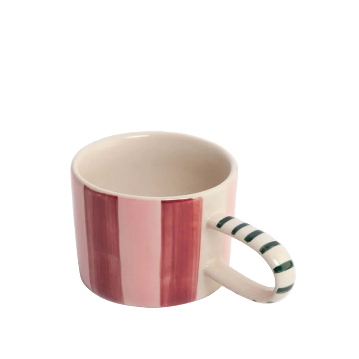 Pink Stripe Mug - Wine/Lilac