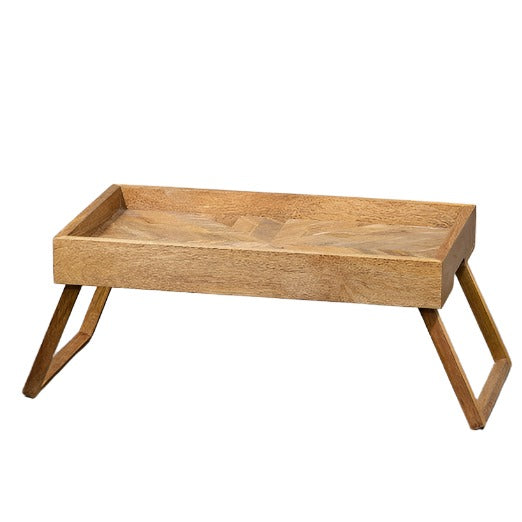 Nkuku Pawi mango wood breakfast tray with handles, natural finish, ideal for serving breakfast in bed or as a stylish home accessory.