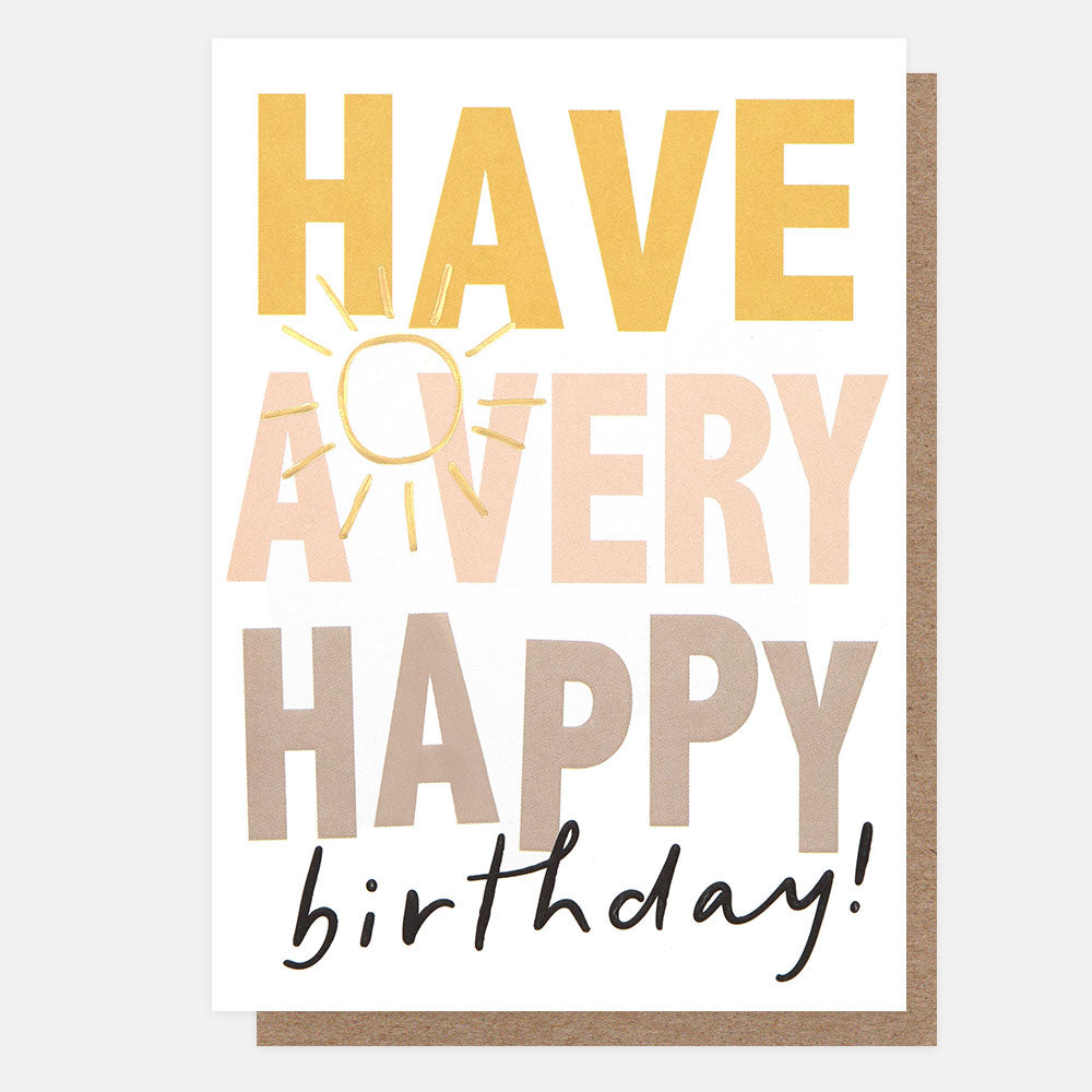Have A Very Happy Birthday Pastel Text Card