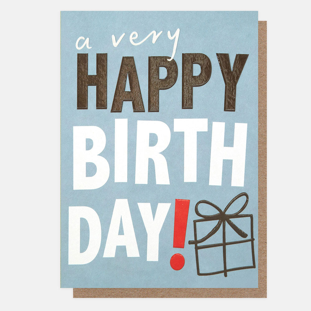 A Very Happy Birthday Text and Present Card