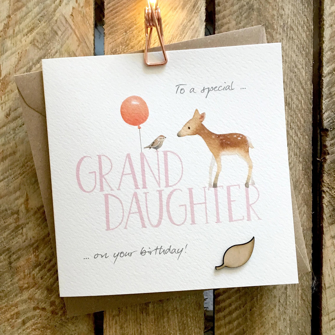 Ginger Betty granddaughter birthday card featuring a cute owl design, perfect for celebrating a special occasion with loved ones.