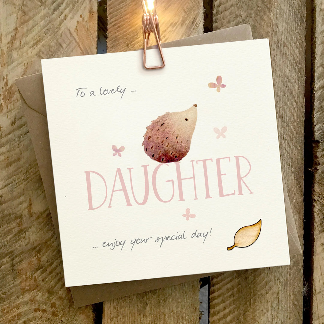 Ginger Betty Daughter birthday card with owl illustration, featuring colorful floral accents and heartfelt message for special occasions.