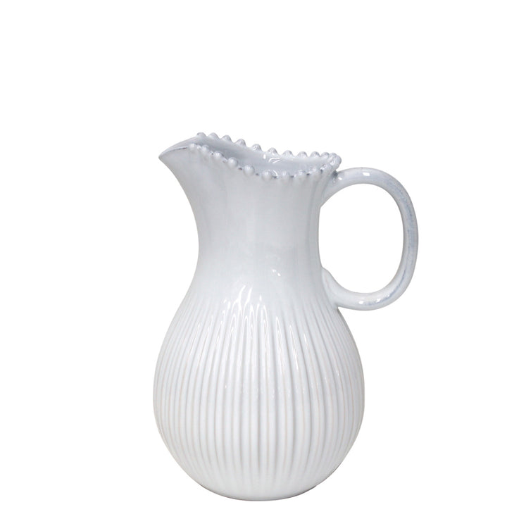 Pearl White Stoneware Pitcher 2.58L