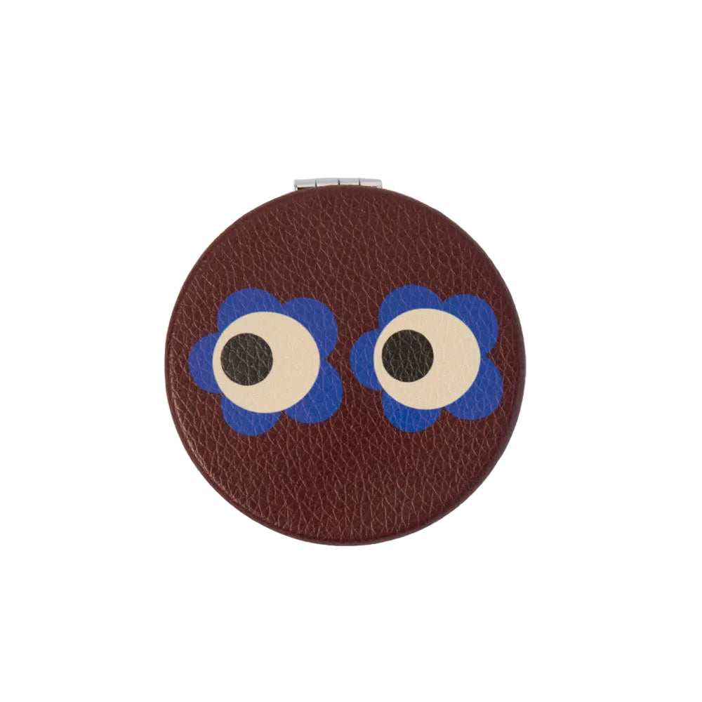 Flower Eyes Wine Round Pocket Mirror