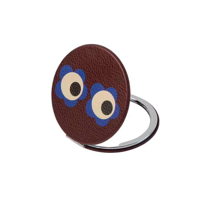 Flower Eyes Wine Round Pocket Mirror
