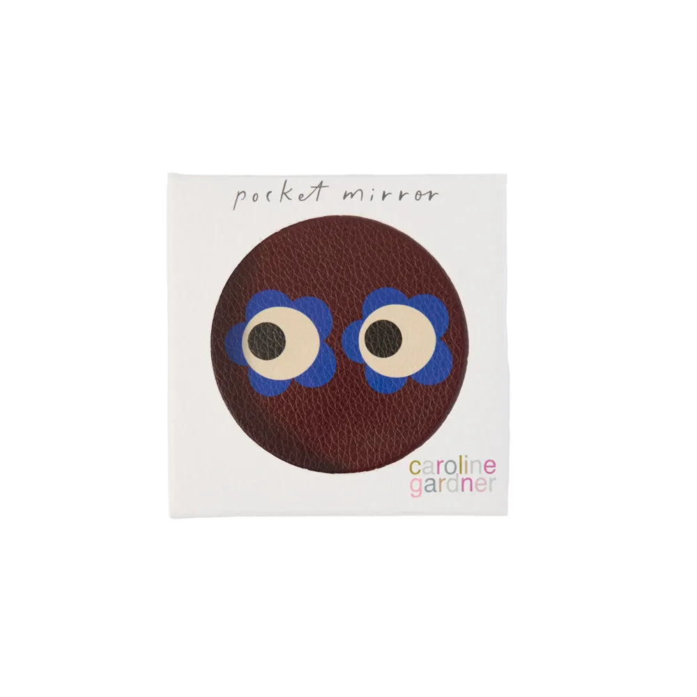 Flower Eyes Wine Round Pocket Mirror
