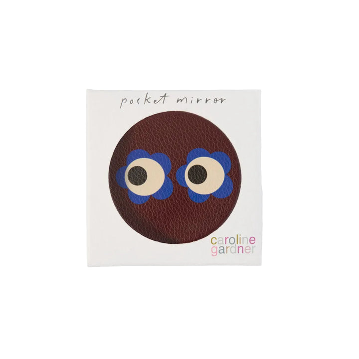 Flower Eyes Wine Round Pocket Mirror