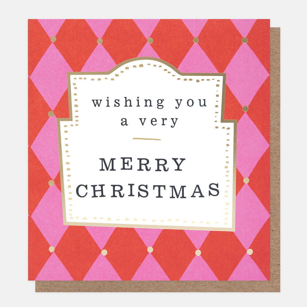 Pink and Red Merry Christmas Cards - Pack of 8