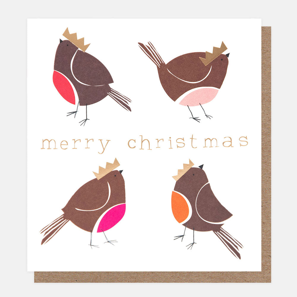 Charity Christmas Cards - Pack of 8, Four Robins