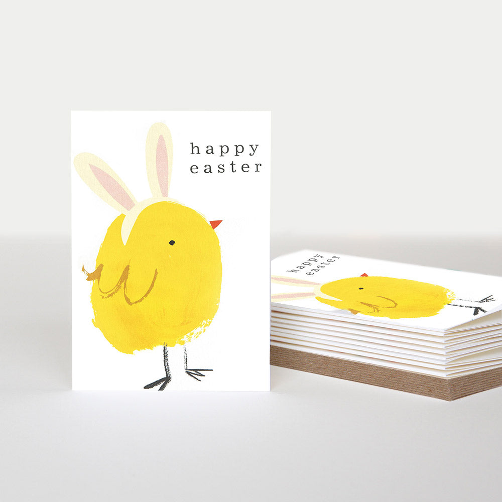 Happy Easter Chick With Bunny Ears card pack