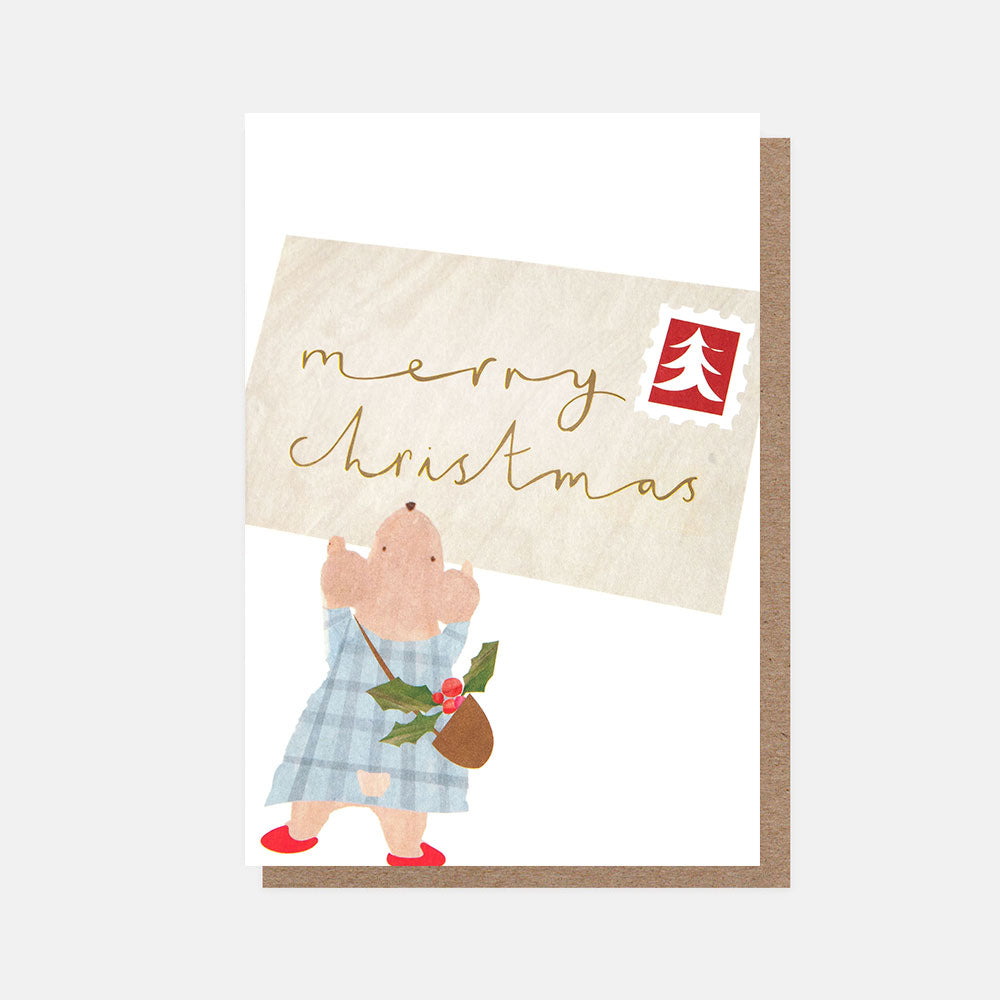 Mouse Christmas Cards - Pack of 10, Gold Foil