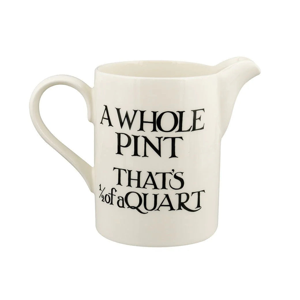Emma Bridgewater Black Toast cream medium straight ceramic jug with black toast pattern, ideal for serving or decorative use.