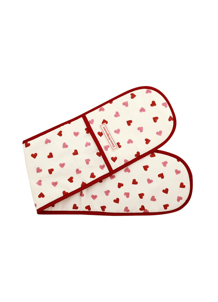 Emma Bridgewater Pink Hearts Double Oven Glove and Tea Towel