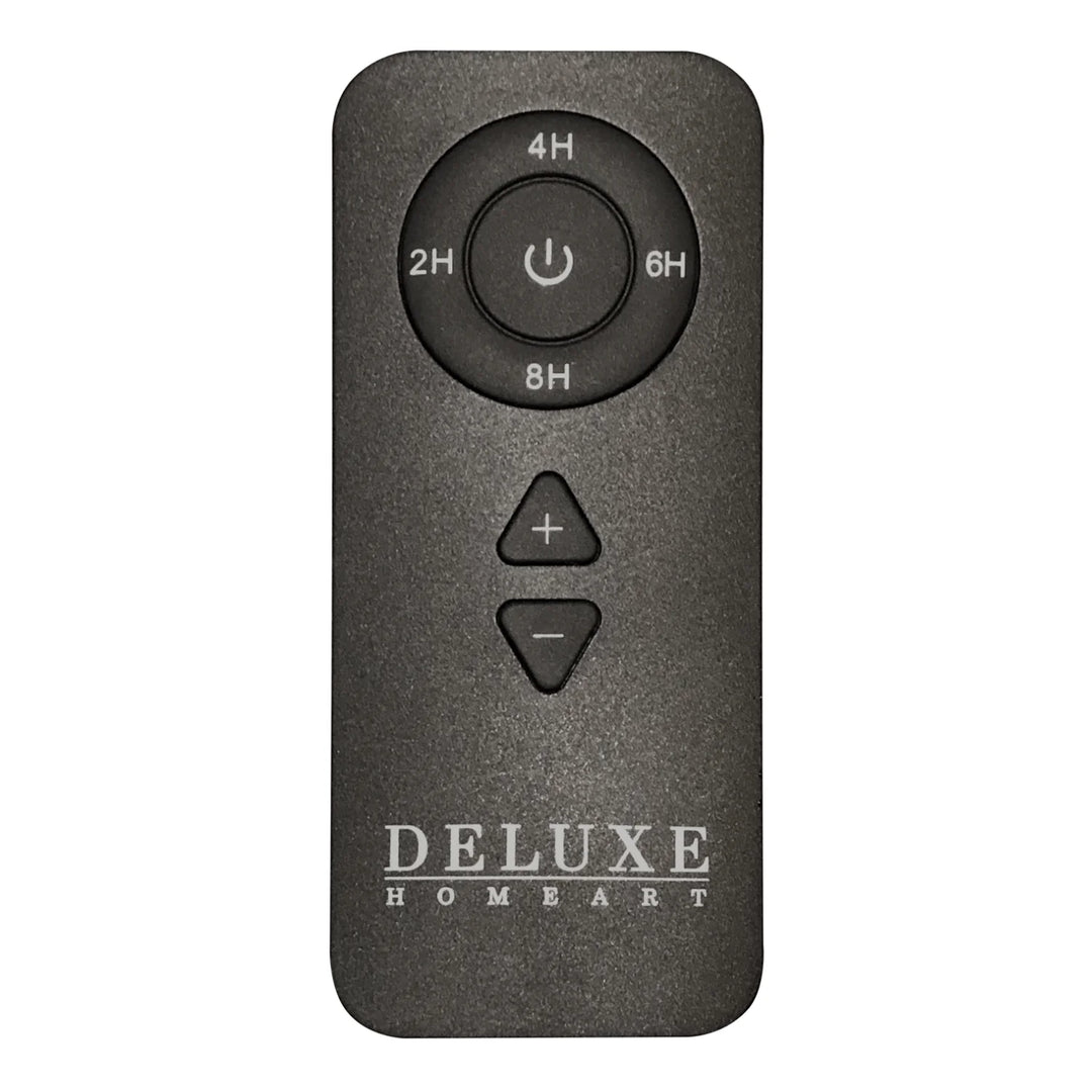 Cornucopia Worcester Deluxe Home Art remote control with a modern square design, black buttons, and sleek finish.