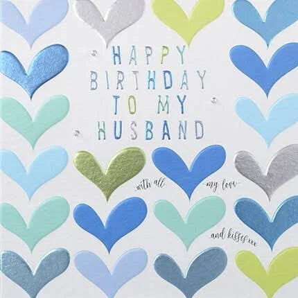 Wendy Jones-Blackett husband birthday card featuring cheerful design, perfect for celebrating a special man's birthday.