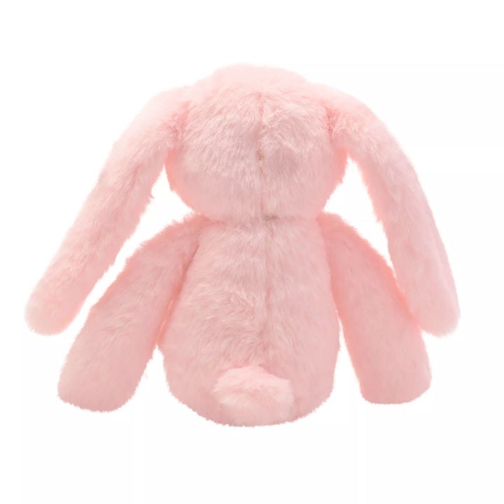 Light pink plush bunny softie named Katie with long legs from Widdop &amp; Co, by Cornucopia Home and Gift, showing soft, cuddly features.