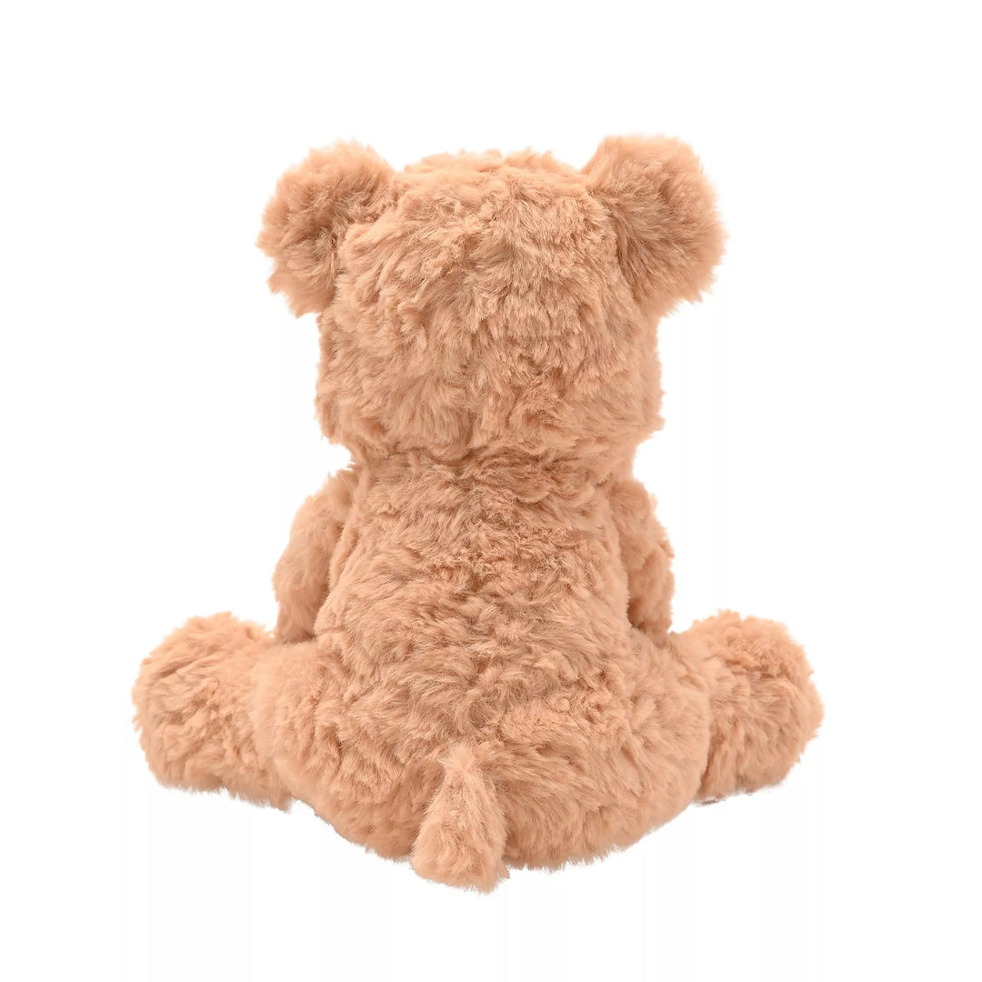 Soft, plush William the Teddy Bear sitting in brown, by Widdop &amp; Co for Cornucopia Home and Gift, perfect as a cozy decorative softie.