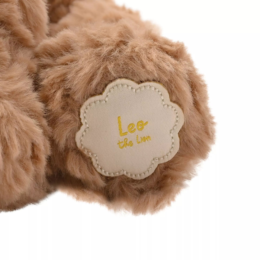 Brown plush lion softie named Leo sitting, made by Widdop &amp; Co, from Cornucopia Home and Gift, soft and cuddly for children.