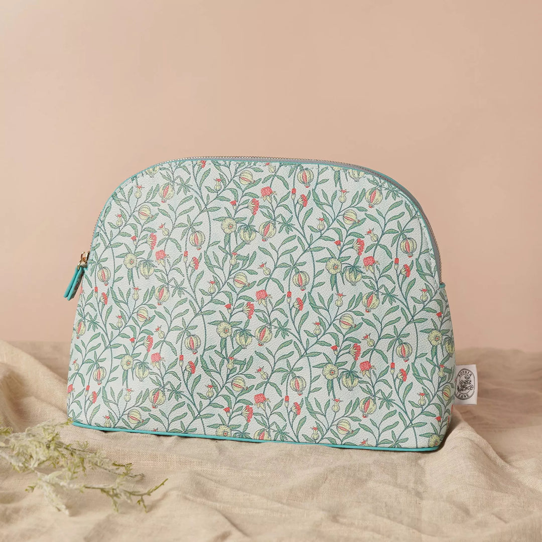 Large Floral Make-Up Bag - Blue