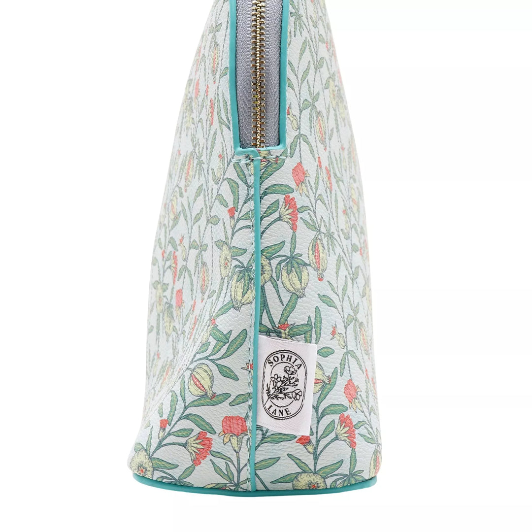 Large Floral Make-Up Bag - Blue