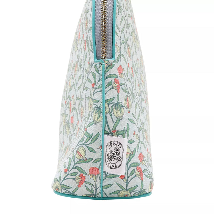 Large Floral Make-Up Bag - Blue