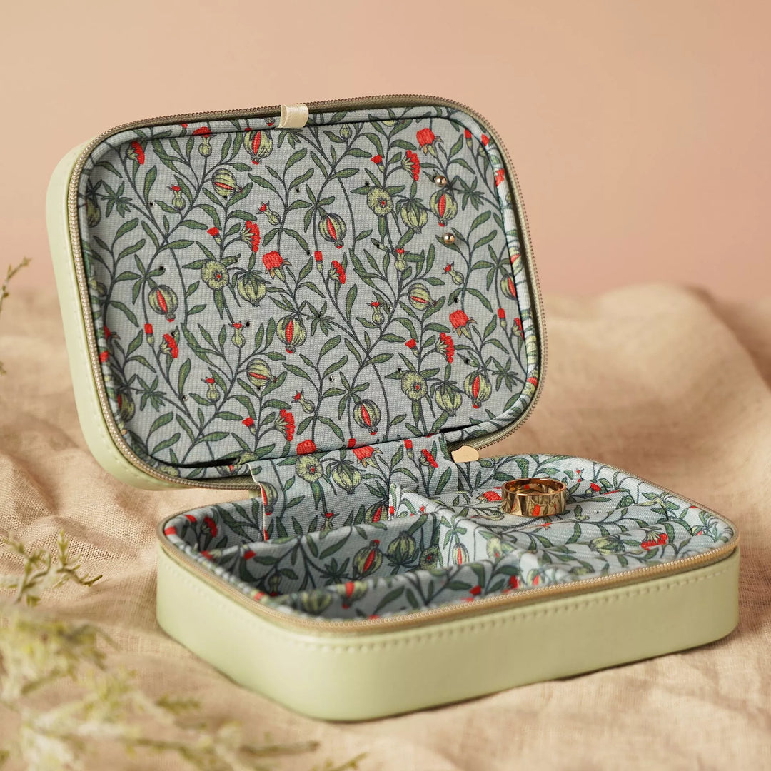 Green Floral Jewellery Box