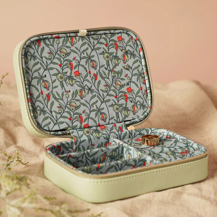 Green Floral Jewellery Box