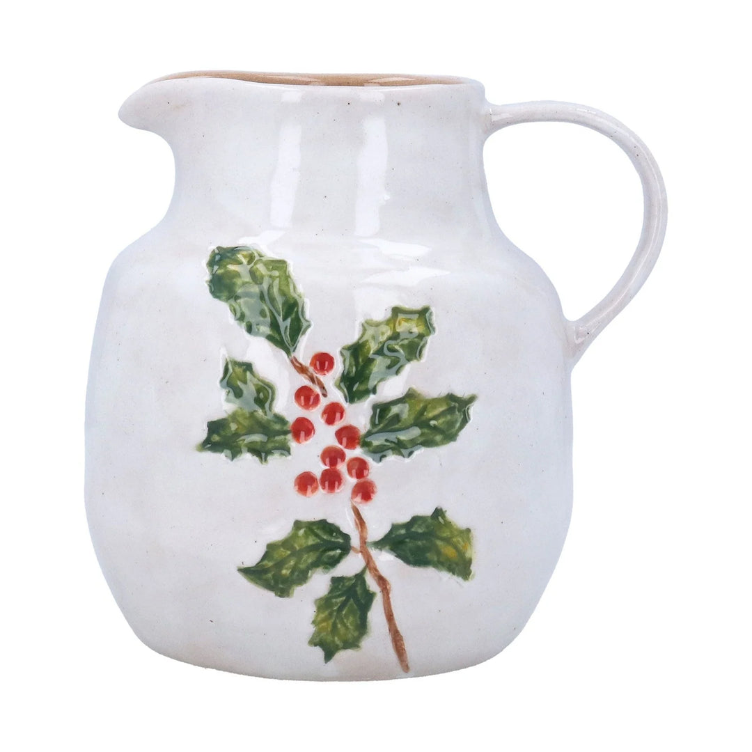 Holly &amp; Berries Stoneware Jug - 15.5cm