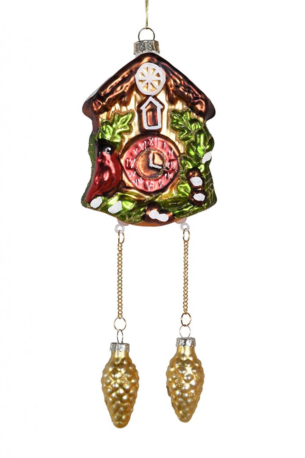 Festive Cuckoo Bauble from Coach House Christmas by Cornucopia Home, featuring a charming cuckoo clock design for holiday decor.