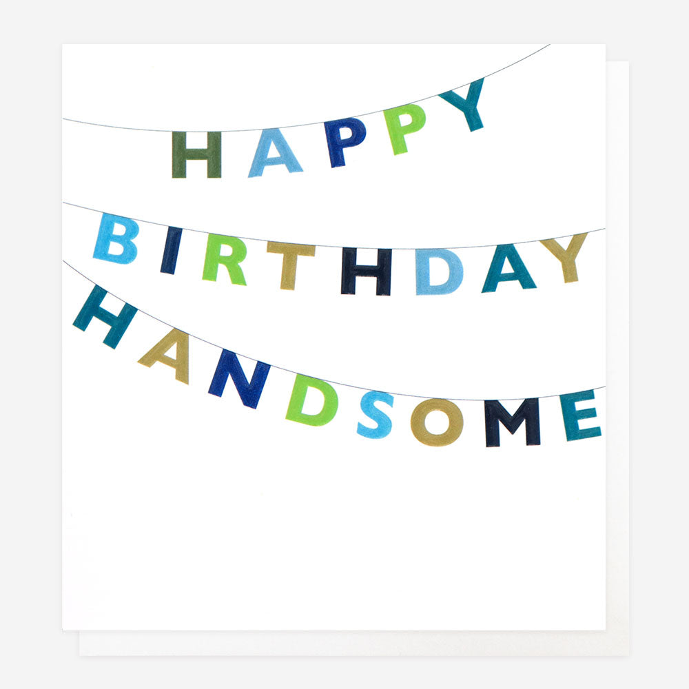 Happy Birthday Handsome Bunting Birthday Card