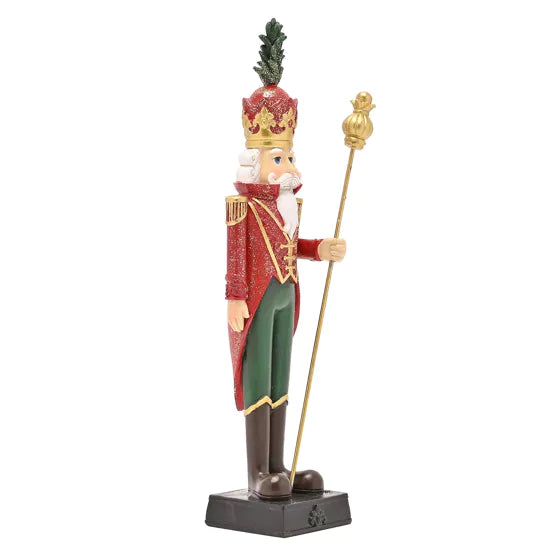 Widdop &amp; Co Christmas nutcracker figure with staff, 26.5 cm tall, featuring traditional holiday design and detailed craftsmanship.
