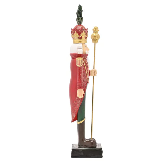 Widdop &amp; Co Christmas Nutcracker with staff, 26.5 cm tall, featuring traditional holiday design and detailed craftsmanship.