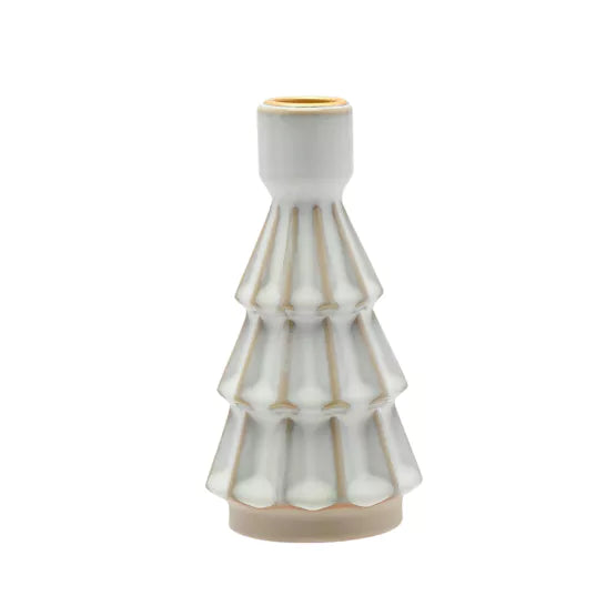 Gray ceramic candle holder from Widdop &amp; Co Christmas collection by Cornucopia Home and Gift, designed for festive holiday decor.