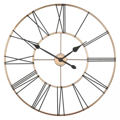 Copper 32-inch Summer House Wall Clock by Cornucopia Home and Gift with vintage-inspired design and large Arabic numerals.