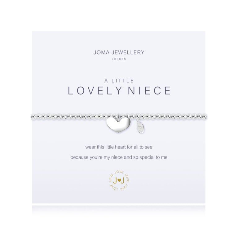 Joma Jewellery A Little Lovely Niece bracelet featuring a delicate charm on a silver chain, perfect for gifting.