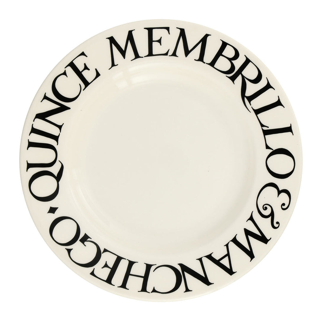 Emma Bridgewater Black Toast Quince 8.5-inch ceramic plate with fruit design, featuring black and warm earthy tones.