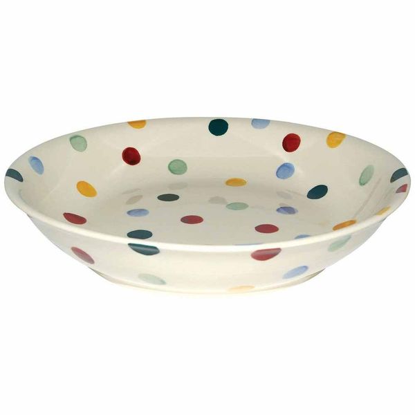 Emma Bridgewater Polka Dot Medium Pasta Bowl with colorful polka dot pattern and ceramic finish, perfect for serving pasta.