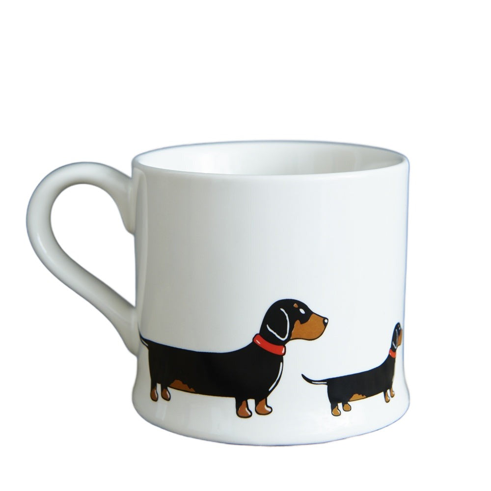 Sweet William Dachshund dog mug featuring a cute dachshund illustration, perfect for dog lovers and coffee enthusiasts.