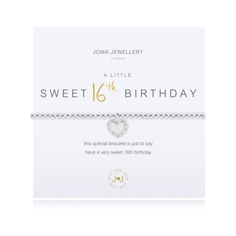 Joma Jewellery Little Happy Sweet 16th Birthday bracelet with silver charm and delicate design, perfect for special celebrations.