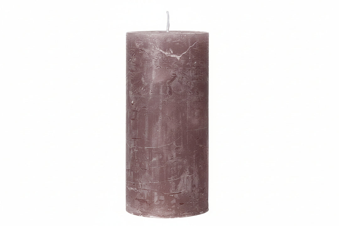 Rustic ROUGE Candle from Cozy Living by Cornucopia Home and Gift, 7x15 inches, with a warm, inviting glow and textured surface.