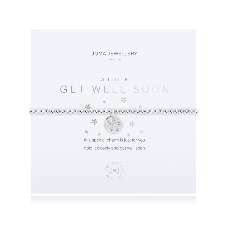 Joma Jewellery Little Get Well Soon bracelet featuring delicate charm and beads, perfect for showing care and support.