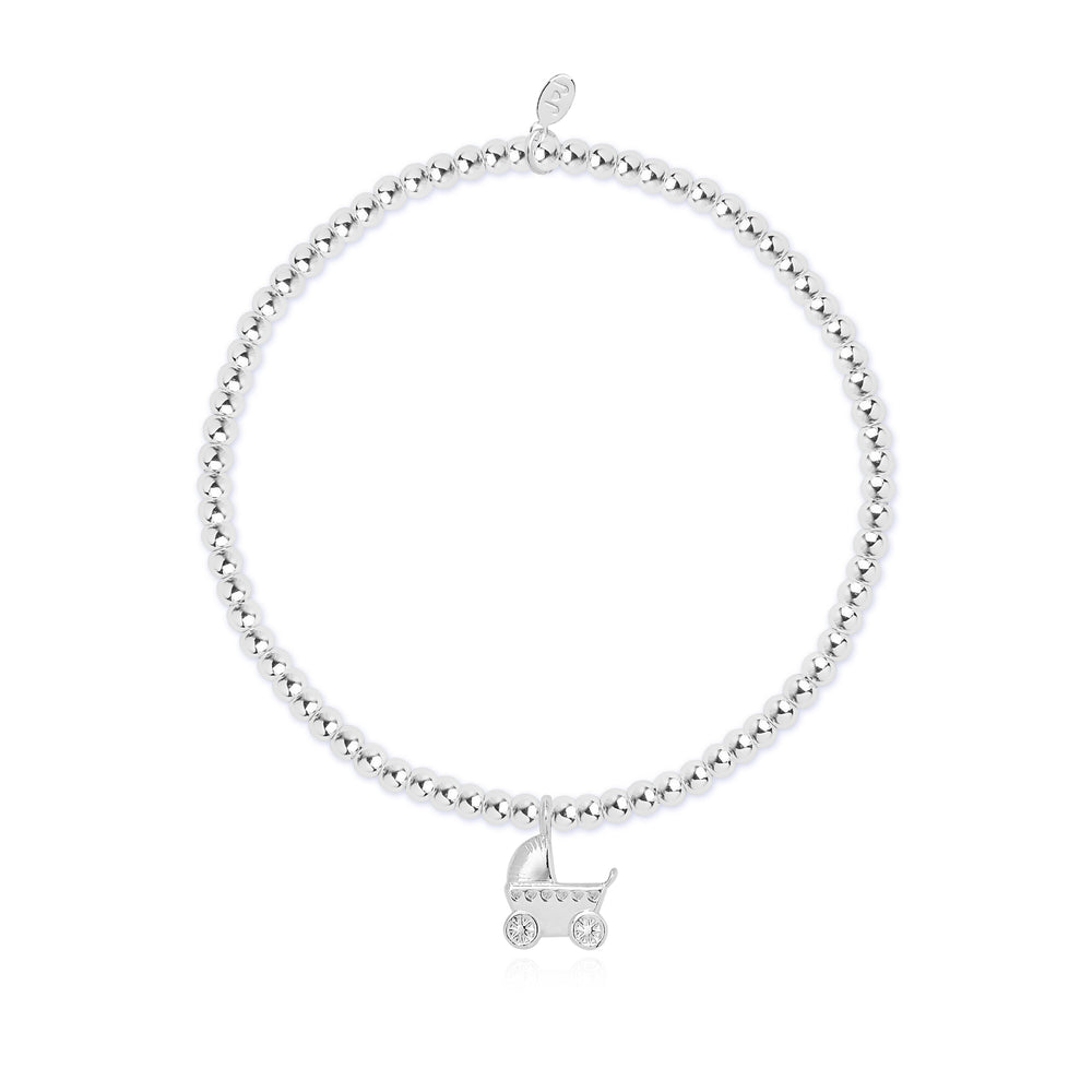 Silver baby bracelet from Joma Jewellery featuring a delicate charm, designed for newborns and infants.